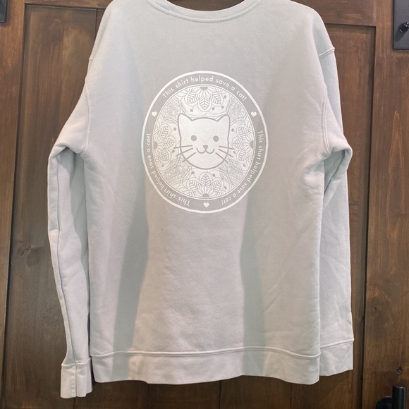 💰1100) NWOT CLAWS Cat Long Sleeve Grey Sweatshirt Sz L or 3X or Sm - Picture 6 of 7